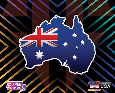 #ad AUSTRALIA FLAG MAP STICKER DECAL 6 YR VINYL TRUCK CA FREE STICKER WORLDS $1.99