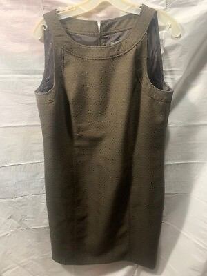 #ad Womens Ann Taylor Sleeveless Dress Brown Design Size 12 EUC $14.99