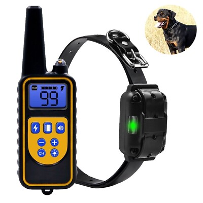 Waterproof Dog Training Electric Collar Rechargeable Remote Control 875 Yards US $23.98