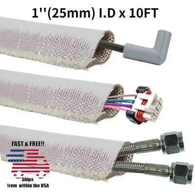 #ad Heat Hose Fiberglass Wrap Shield Sleeve Heat Shield Spark Plug Wire Fuel Line $16.91