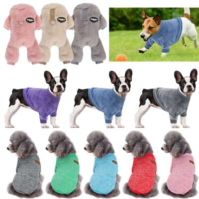 #ad Pet Dog Puppy Dog Warm Soft Fleece Clothes Coat Shirt Sweater Winter Apparel NEW $8.64