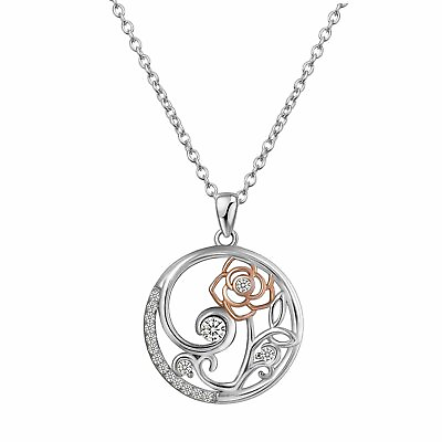 #ad 925 Sterling Silver Tree Of Life CZ Rose Petals Pendant Chain Necklace Women#x27;s $19.99