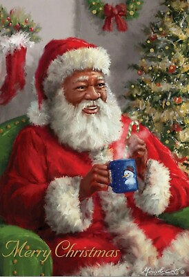 #ad Holiday Collection Boxed Holiday Christmas Cards 16 pk Black Santa Warm Cozy $5.95