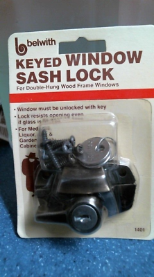 #ad belwith 1401 Keyed Window Sash Lock for Double Hung Wood Frame Windows FS $10.00