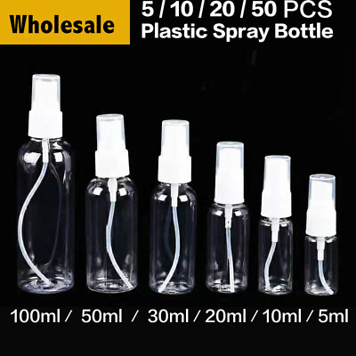 #ad 10 50PCS Empty Plastic Spray Bottle Travel Clear Perfume Atomizer 50ml 100ml Lot $1.75