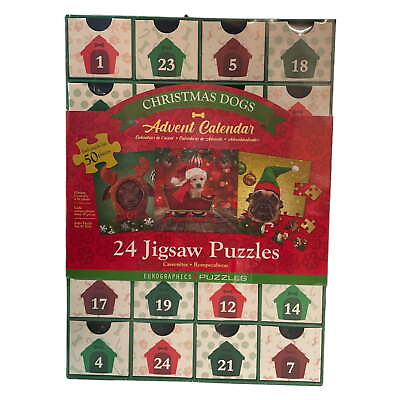 #ad #ad Christmas Dogs Holiday Advent Calendar 24 Jigsaw Puzzles $28.83