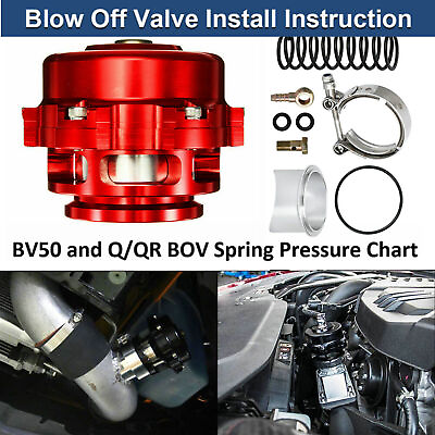 #ad BV50 Series 50mm Blow Off Valve BOV fits TIAL Q V Band Flange Red 6 PSI Spring $41.48