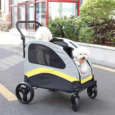 #ad #ad BingoPaw 4 Wheel Partitioned Pet Stroller Dog Cat Jogging Travel Folding Carrier $126.90