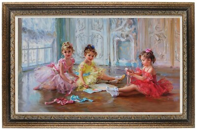 #ad Hand painted Oil Painting art impressionism ballet Small girl on canvas 24quot;X40quot; $540.96