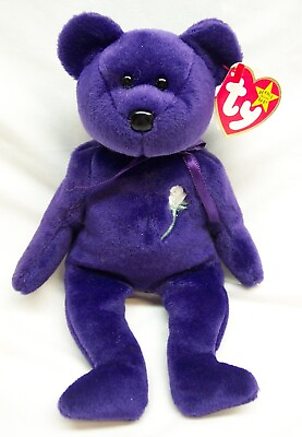 #ad TY Beanie Baby 1997 1st Edition PURPLE PRINCESS DIANA TEDDY BEAR STUFFED ANIMAL $125.00
