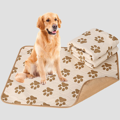 #ad Washable Dog Pee Pads Reusable Quilted Non Slip Whelping Pads Puppy Training Mat $12.25