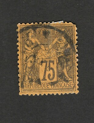 #ad FRANCE USED PERFORATED OLD STAMP 82 $8.95