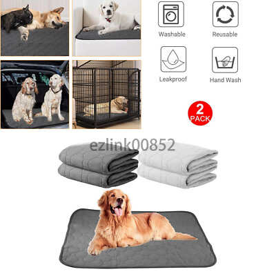 #ad 2PACK Washable Mats Non Slip Fast Absorbing Puppy Potty Pads Reusable Dog Pee $21.99