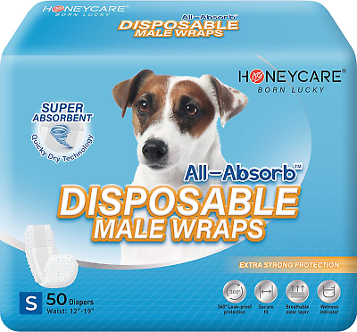 #ad All Absorb A26 Male Dog Wrap 50 Count Small $26.83