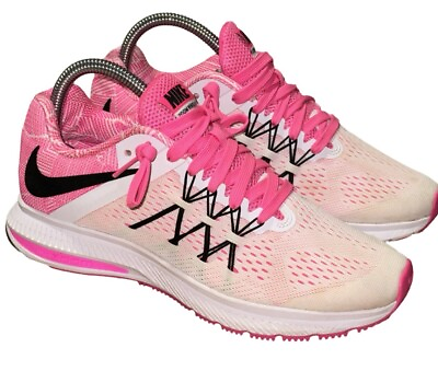 #ad Nike Zoom Winflo 3 Running Workout Shoes Size 7 Women’s Sneakers Pink White $45.00