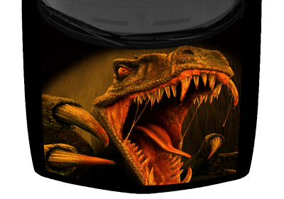Snarling Angry Raptor Teeth Claws Vinyl Hood Wrap Truck Orange Car Graphic Decal $187.55