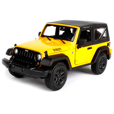 #ad 1 18 Maisto 2014 Jeep Wrangler Willys Yellow Diecast Model Car Yellow 31676 $29.95