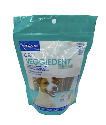 #ad #ad New Virbac C.E.T. VeggieDent FR3SH Tartar Control Chews Small Dog 30 Ct 12 2024 $18.99