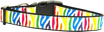 #ad Zebra Rainbow Nylon Ribbon Dog Collars $31.05