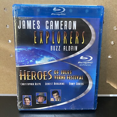 #ad EXPLORERS Blu ray 2pk From TITANIC To The MOON James Cameron Heroes Of Jules $7.95