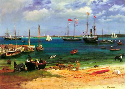 #ad Nassau port by Albert Bierstadt Giclee Fine Art Print Reproduction on Canvas $49.95