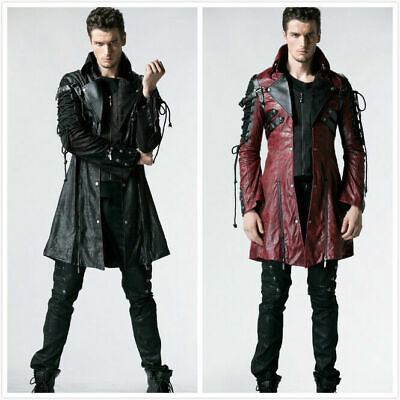 #ad New Punk Rave Men Goth Women PU Leather Rock studded Jacket punk Coat Streampunk GBP 120.99