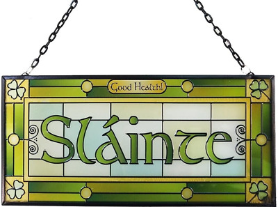 #ad Slainte Celtic Reflections Glass Panel Suncatcher $19.80