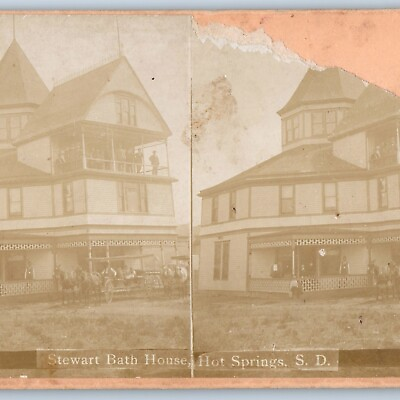 #ad c1890s W.R. Cross Hot Springs Stewart Bath House Sanitarium Stereoview Photo V30 $67.50