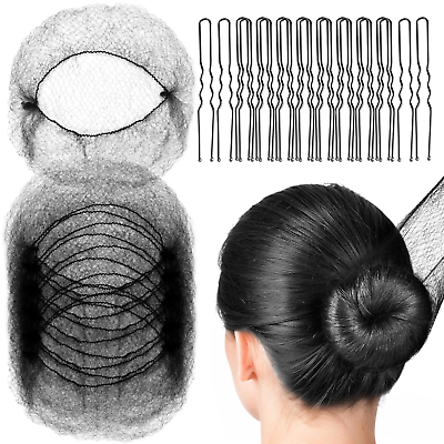 #ad 20PCS Hair Nets Invisible and 40PCS U Shaped Hair Pins Set 20PCS 50Cm Hair Nets $14.99
