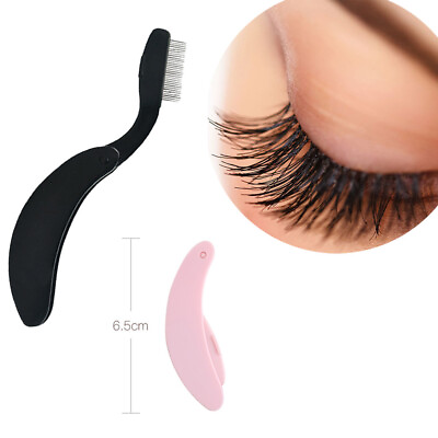 #ad Folding Eyelash Comb Lash Separator Mascara Lift Curl Metal Brush Beauty Makeup $9.44