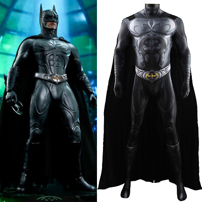 #ad Forever Batman Jumpsuit Superhero Bodysuit Cosplay Costume Adult Kids Halloween $100.99