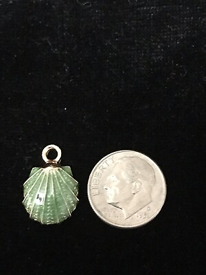 #ad Green Seashell Enamel Bangle Pendant charm BG 9 Necklace Charm $12.95
