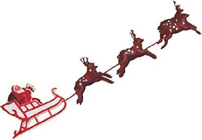 #ad Oasis Supply Santa on Sleigh with Reindeer Christmas Cake Decoration Topper $15.24