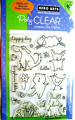 #ad Happy Day Animals amp; Sayings Clear Stamp Set by Hero Arts CL153 NEW $2.99