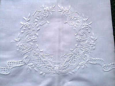 #ad Embroidery 6 Pieces Fine Linen Cotton Embroidered Lace White Guest Towel 14x22quot; $30.00