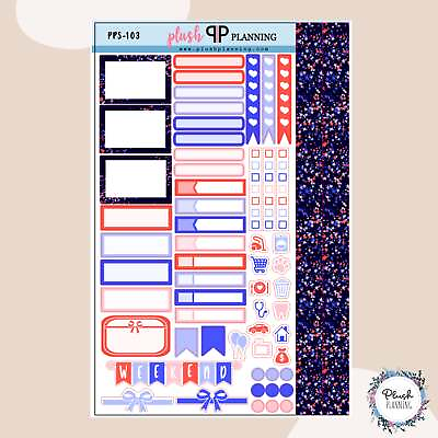 #ad Blue and Red Sprinkles 4th of July Theme Planner Stickers $6.50