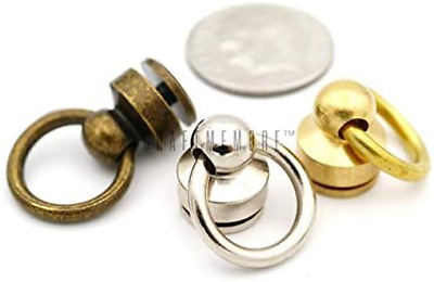 #ad CRAFTMEMORE 2pcs Wallet Chain Connector Solid Brass Ball Post Screwback O Ring C $15.90