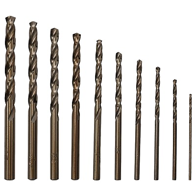 #ad Long Lasting 10 Piece HSS M35 Cobalt Drill Bit Set for Metal and Alloy $12.44