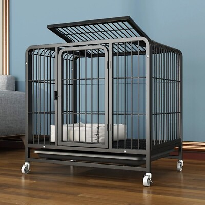 #ad Steel Solid Pet Cage Household Kennel Dog Cage Indoor With Toilet $174.80