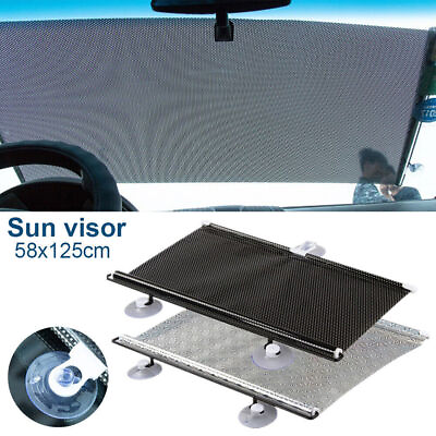 #ad Retractable Car Auto Window Sun Shade Visor Windshield Roller Blind Color Black $16.79