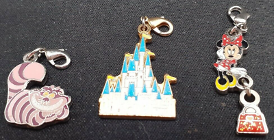 Disney Charms Lot of 3 Minnie Mouse Cheshire Cat amp; Cinderella Castle $13.79