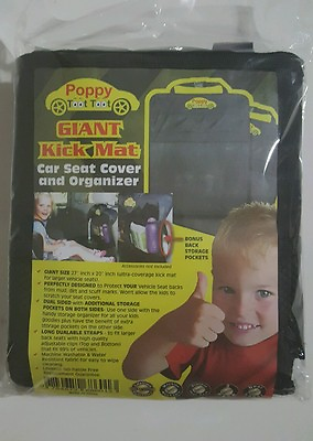 #ad 2 PC Poppy Giant Kick Mat Car Seat bag Cover and Organizer Mat Washable $9.98
