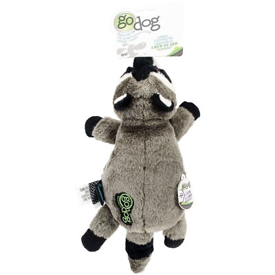 #ad GoDog Flatz Plush Raccoon With Squeaker Dog Toy $16.14