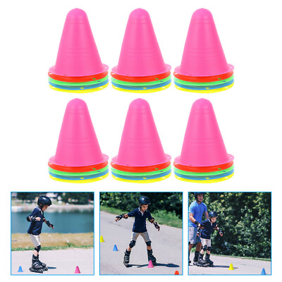 #ad 30 Mini Traffic Cones Roller Bollards Soccer Party Favors NC $14.58