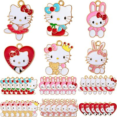 #ad #ad 36 Pieces Enamel Cat Charms for Jewelry Making Cute Kitty Charm for Bracele... $21.96