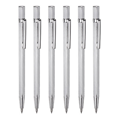 #ad 6Pcs Tungsten Carbide Tip Scriber with Clip Alloy Etching Pen Carve Engraver $20.43