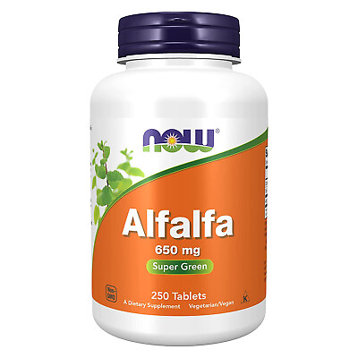 #ad NOW FOODS Alfalfa 650 mg 250 Tablets Clearance for Best By 02 2025 $9.59