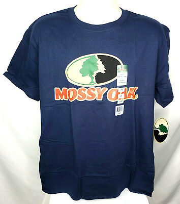#ad Mossy Oak Men#x27;s Cotton Short Sleeve T Shirt Various Sizes Blue NWT $14.75