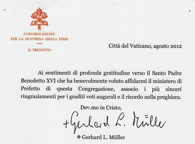 #ad quot;German cardinalquot; Gerhard Ludwig Müller Hand Signed Vatican Card COA $279.99