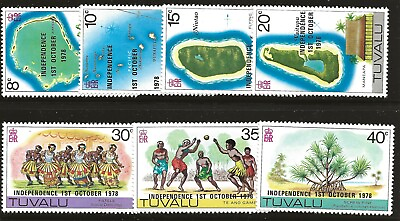 #ad Tuvalu Scott #85 91 Singles 1978 Complete Set FVF MNH $1.75